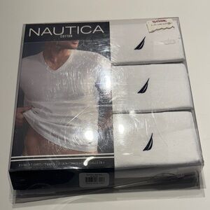 Nautica Men's White Cotton Undershirts-3